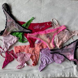 Victoria's Secret Betsy Johnson Vintage G String Thong Panty, 11 pairs, Small